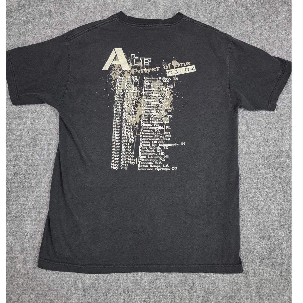 Vintage ATF Power of One Tour T-Shirt Mens L Black Graphic 03-04 Y2K - Picture 5 of 8